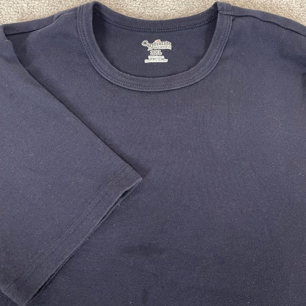 Carhartt T‎ Shirt Womens XXL Navy Blue Short Sleeve Cotton Crewneck Tee 2XL